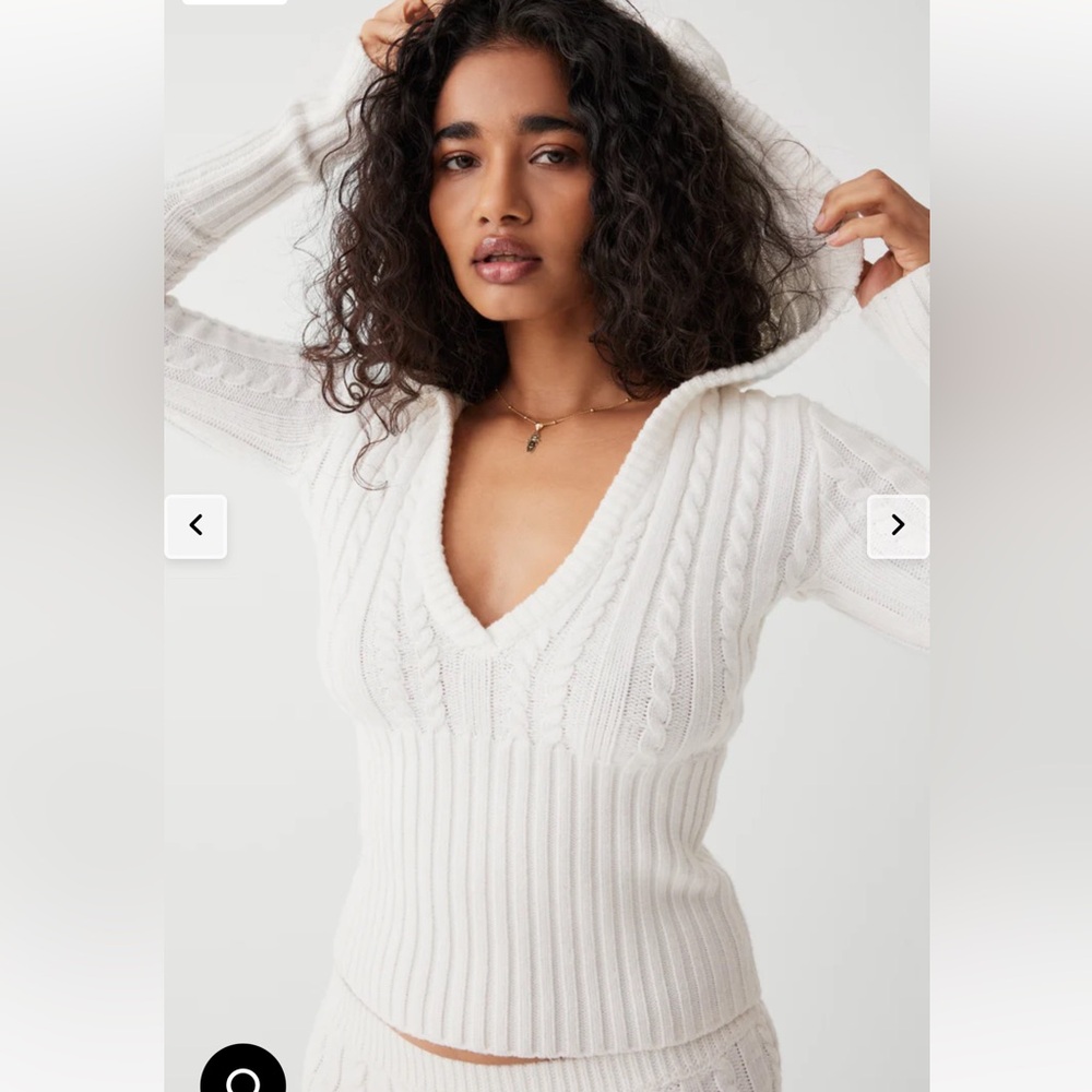 NWT! Frankie’s Bikinis- Evermore Cable Cloud Knit Sweater